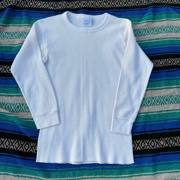 Men's Vintage Fruit of the Loom Waffle Knit Thermal Long John's Sleeve Shirt M - Picture 1 of 4